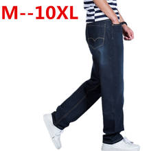 Большие размеры 10XL 9XL 8XL 6xl 5xl Для мужчин бренд Джинсы для женщин модные Повседневное Мужской Джинсовые штаны Мотобрюки Хлопок Классический Прямые джинсы masculina 2024 - купить недорого