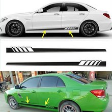 2Pcs Car Vinyl Stripe Graphic Stickers Waterproof Sunscreen Sports Racing Stripe Stickers Car Body Side Door Decals 2024 - buy cheap