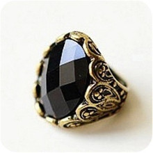 Women's Fashion Retro Black Stone Ring 8RD161 2024 - buy cheap