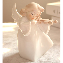 Engraçado cerâmica anjo personagem bonito boneca figurinhas cerative casa decoração acessórios de fadas jardim miniaturas presentes de casamento 2024 - compre barato