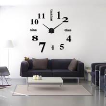 Acrylic Modern DIY Wall Clock Europe acrylic 3D Mirror Surface Sticker modern design Home Office Decor Quartz wall clocks 2024 - buy cheap