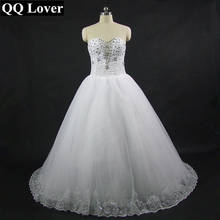 QQ Lover 2019 New Elegant Beaded Wedding Dress With Video Custom-made Plus Size Bridal Wedding Gown Vestido De Noiva 2024 - buy cheap