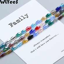 WLYeeS-cuentas de cristal austriaco bicono de 4x8mm de largo, 100 uds, cuentas sueltas de vidrio Multicolor, joyería, colgante, fabricación de accesorios DIY 2024 - compra barato