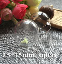 Free ship! new 20pcss/lot 25*15mm glass globe , glass bubble dome cover, glass bottle , glass vial pendant 2024 - buy cheap