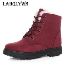 New Women snow boots with flat warm Martin boots lace up lady winter shoes fashion platform ankle boots P45 2024 - buy cheap