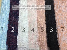 Em venda agradável flor bordado tecido de renda francesa com lantejoulas BZL-24927 Africano laço de tecido de malha de tule 2024 - compre barato