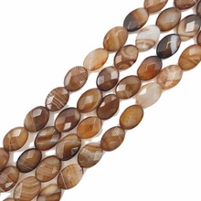 Lii Ji Brown Color Onyx Stripe Agates Oval Shape Faceted Beads Approx 10x14mm Loose Beads for DIY Jewelry Makking 38cm 2024 - buy cheap
