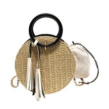 Bolsa feminina de mão redonda, bolsa da moda com corrente de ombro, 2 peças 2024 - compre barato