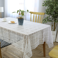 New Table Cloth 100% Cotton Knitting Tablecloth White Crochet Hollow Stitching Table Covers Home Party Wedding Table Decoration 2024 - buy cheap