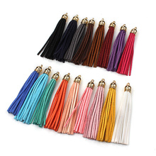 2pcs/lot 80mm mix color Suede Tassels Pendants With gold color Caps Macrame For Jewelry Accessory Making DIY Material Findings 2024 - buy cheap