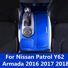 Tira embellecedora de pegatinas para coche, Panel de cambio de marchas de Control, marco de Panel para Nissan Patrol Y62 Armada 2016 2017 2018 2024 - compra barato