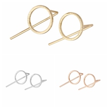 Yiustar nuevo minimalista círculo redondo tachuelas pendientes para mujeres elegantes joyería pendientes E058 2024 - compra barato