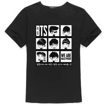 Корейский стиль модная футболка Femme Kawaii уличная футболка Acessorios Bt21 принт размера плюс белая женская футболка Tumblr 2024 - купить недорого