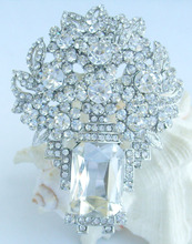 3.35" Wedding Bridal Rhinestone Crystal Flower Brooch Pin Bridesmaid Jewelry EE06411C1 2024 - buy cheap