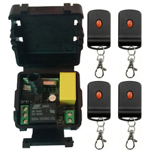 AC 220 V 10A 1CH Mini RF Remoto Sem Fio Interruptor de Luz de Controle de Saída de Relé de Rádio Módulo Receptor + Transmissor Garagem portas/lâmpada