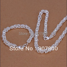 S029 wholesale Silver color chain necklace bracelet Fashion Jewelry Set For men Top quality factory price 2024 - buy cheap