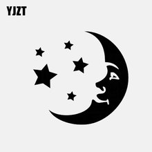 Yjzt 12.5cm * 12.2cm lua com estrelas vinil decalque dos desenhos animados adesivos de carro preto/prata C3-0675 2024 - compre barato