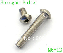 100pcs Metric Thread M5* 12mm Stainless Steel inside Round Hexagon Bolts Screws 2024 - buy cheap