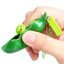 Green Anti-stress Novelty Gag Toys Entertainment Fun Squishy Beans Squeeze Funny Gadgets Stress Relief Toy Pendants Kids Gifts 2024 - buy cheap