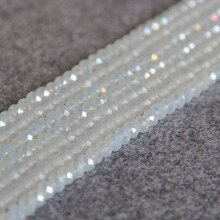 (Min Order1) 4*6mm Fashion Faceted White Glass Crystal Beads Stone Loose Beads Accessory Parts 15inch DIY Jewelry Making Design 2024 - buy cheap