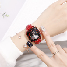 Relojes de pulsera cuadrados de cielo estrellado para mujer, reloj de cuarzo de cuero, relojes elegantes 2024 - compra barato