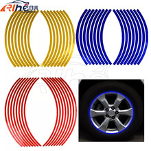 new style 17/18 inch new flame reflective rim tape wheel stripes stickers vinyl decal motorcycle car wheel reflective stickers 2024 - buy cheap
