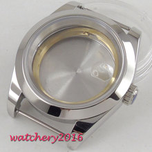 Capa de relógio automática de aço com vidro safira 40mm, caixa polida em aço para relógios modelos eta 8215 2836 miyota 8215 8205 2024 - compre barato