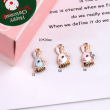 Wholesale 10PCs 30PCs 10*20MM Floral Alice Animal Rabbit Pendant  Charms Gold Tone Enamel Alloy DIY jewelry Findings Pendants 2024 - buy cheap