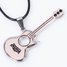 NEW Guitar Stainless Steel Necklaces Trendy Men & Women Urban Country Music Style Charm Pendant Necklaces Fashion Men's Jewelry 2024 - buy cheap