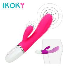 IKOKY G-spot masaje vibrador doble vibración 10 velocidad juguetes sexuales para mujer impermeable clítoris estimular AV palo productos para adultos 2024 - compra barato
