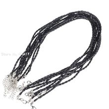 50pcs Length 12''-30'' Black 3mm Braided PU Leather Necklace Cord W Lobster Clasp Jewelry Findings 2024 - buy cheap