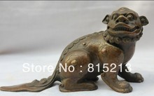 Wang-figura de la suerte China, estatua de Fengshui, bronce, Foo Fu, perro y León, bestia, 13 ", 000265 2024 - compra barato