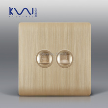 Free Shipping, Kempinski Luxury Wall Socket, Telephone and Computer Outlet, Champagne Gold, AC 110~250V, C31 series 2024 - buy cheap