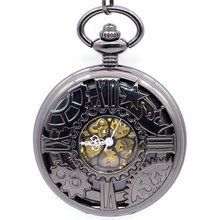 Механические карманные часы с цепочкой PJX1342, роскошные стальные карманные часы в стиле стимпанк 2024 - купить недорого