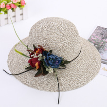 New Summer Flowers Two-color Straw Hats Lady Fashion Caps Beach Outdoor Sunscreen Folding Sun Women Dress Hat Wholesale H008 2024 - buy cheap