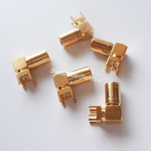 10Pcs SMB female pin right angle thru hole jack PCB Mount RF Coax connector Goldplated 2024 - buy cheap