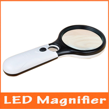 3X Handheld Big Lens Magnifier with 2 LED Lights Illuminated Elderly Reading Magnifying Glass Birthday Gift Loupe for Old Man 2024 - buy cheap