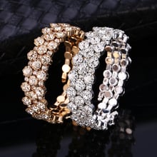 HOCOLE 2019 Trendy Crystal Bracelet Bangle Female Fashion Wedding Jewelry Gold/Silver Rhinestone Bangles Bracelets For Women 2024 - buy cheap