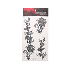 Художественный цветок водонепроницаемый стикер татуировки модный боди-арт изысканный временный стикер унисекс красивая наклейка с изображением растений 2024 - купить недорого
