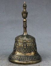 bronze Decoration Pure Brass Good value Lucky Tibet Tibetan Buddhist Ritual Bronze Buddha Head Beast Dorje Vajra Bell Statue 2024 - buy cheap