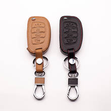 High quali Car Leather 4 key for Hyundai IX35 IX25 I10 I20 Sotaque Elantra IX35 IX45 leather car remote key  case protect shell 2024 - buy cheap