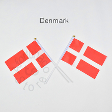 Bandera danesa de 14x21cm para agitar con la mano, decoración para meet,Parade, fiesta, 10 unidades 2024 - compra barato