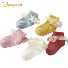 Princess Baby Socks for Girls Ruffles Lace Cotton Newborn Sock Mix Colors Baby Girl Socks Toddler Infant Gift 3 Pairs/Lot 2024 - buy cheap