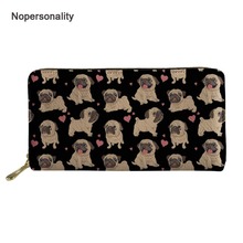 Nopersonality Heart Pattern Puppy Pug Dog Print Leather Wallet for Women Cute Female Ladies Credit Card Holders Long Coin Purse 2024 - buy cheap