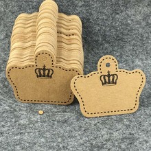 200 pcs 5x4cm Crown Kraft Paper Tag, Hand Made Gift Paper Cards DIY Gift Tag Price Label for Wedding Birthday Partry 2024 - buy cheap