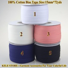 Free shipping --Cotton Bias Tape size: 15mm72yds  White for DIY making, Garment Accessories Tailors material for home textile 2024 - buy cheap
