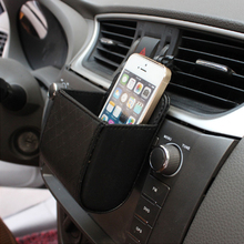 Car Phone Holder Storage Bag Card Sunglasses Holder Leather Car Air Outlet Storage Box Stowing Tidying For Card Coin Key 2024 - buy cheap