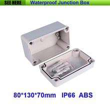 Free Shipping 1 Piece Mini Type IP66 ABS Grey Waterproof Custom Plastic Enclosure 80*130*70mm 2024 - buy cheap