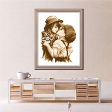 Needlework DIY Cross Stitch First Romantic Kiss Pattern Cross-stitch Embroidery Decoration Painting Art Home Decor 2024 - buy cheap