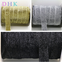 DHK-cinta metálica brillante para decoración de fiesta, lazo para el pelo, accesorios de 25mm, 50 yardas, 1 '', 50y/color/lote, S817 2024 - compra barato